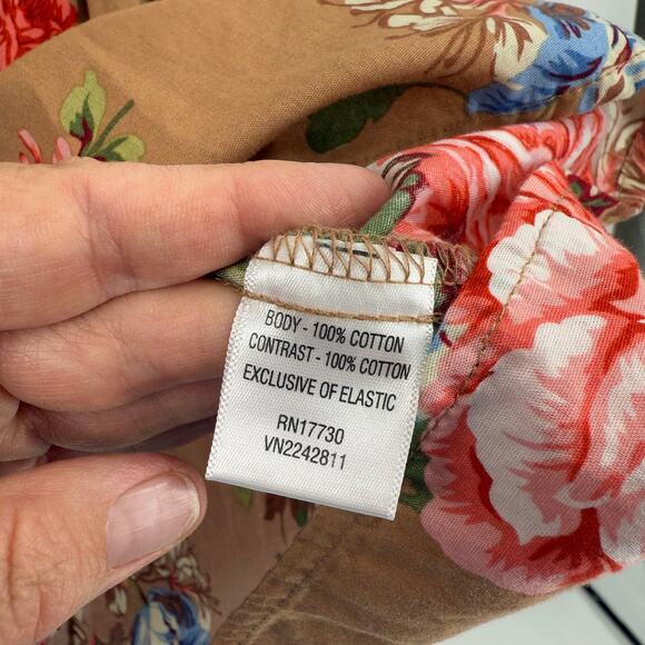 Y2K Strapless Sweetheart Tube Dress Brown Floral Mini Boho Cottagecore Size XL - Picture 8 of 11